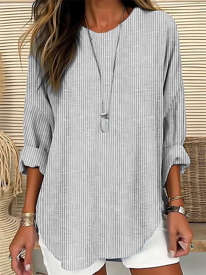 Elena | Striped Relaxed Button Blouse